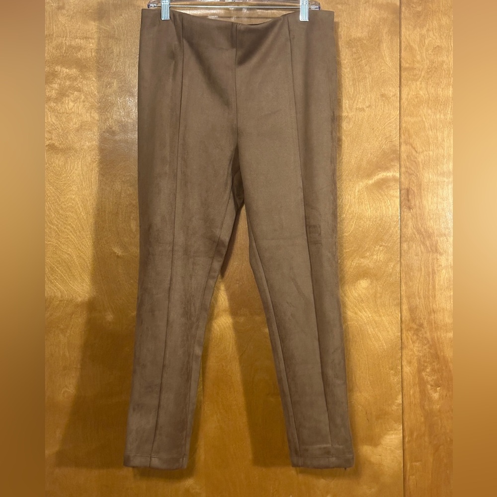 Elastic waist Brown suede pants from Loft